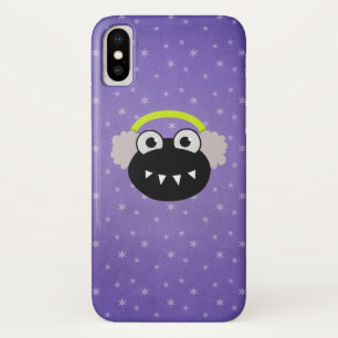 Paarse Cute Cartoon Bug Earflaps Winter Case-Mate iPhone Case