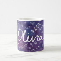 Paarse Cute Floral Name Personalized Mug