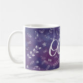 Paarse Cute Floral Name Personalized Mug Koffiemok (Links)
