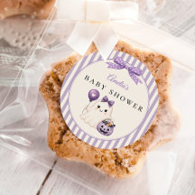 Paarse Cute Geest Halloween Baby Shower