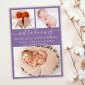 Paarse Cute Girl Announountion Foto Collage Aankondiging