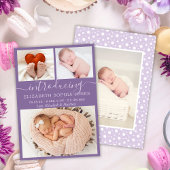 Paarse Cute Girl Announountion Foto Collage Aankondiging