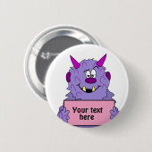 Paarse Cute Monster  Sjabloon Ronde Button 5,7 Cm (Voorkant /achterkant)