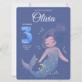 Paarse Cute Waterverf Zeemeerdag Kaart (Voorkant)