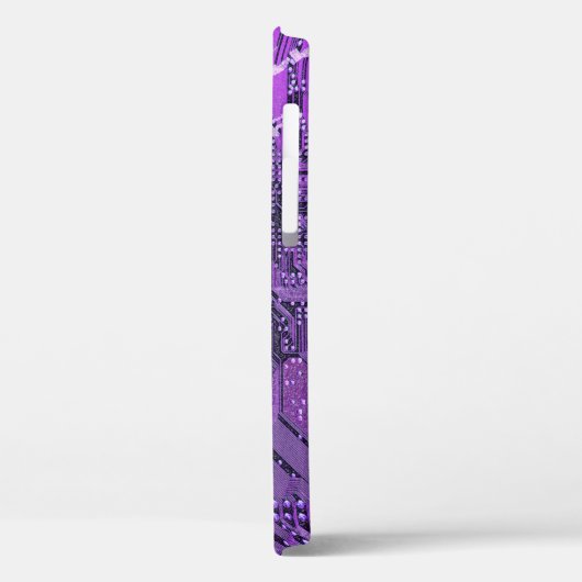 Paarse Cyber Circuit Board Tech Art Electronics Case-Mate iPhone Case (Achterkant / Links)