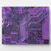Paarse Cyber Circuit Board Tech Art Electronics Fotoplaat (Voorkant)