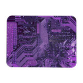 Paarse Cyber Circuit Board Tech Art Electronics Magneet (Horizontaal)