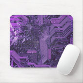 Paarse Cyber Circuit Board Tech Art Electronics Muismat (Met muis)