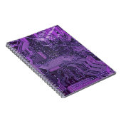 Paarse Cyber Circuit Board Tech Art Electronics Notitieboek (Rechterzijde)