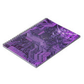 Paarse Cyber Circuit Board Tech Art Electronics Notitieboek (Linkerzijde)