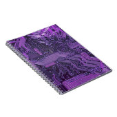 Paarse Cyber Circuit Board Tech Art Electronics Notitieboek (Rechterzijde)