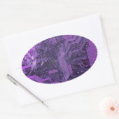 Paarse Cyber Circuit Board Tech Art Electronics Ovale Sticker (Envelop)