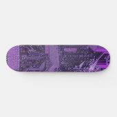 Paarse Cyber Circuit Board Tech Art Electronics Persoonlijk Skateboard (Horizontaal)