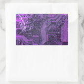 Paarse Cyber Circuit Board Tech Art Electronics Rechthoekige Sticker (Tas)