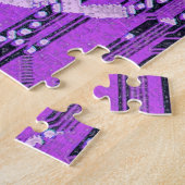 Paarse Cyber Circuit Board Tech Electronics Legpuzzel (Zijkant)