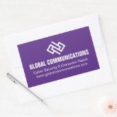 Paarse Cyber Technologie Computerbedrijf Custom Rechthoekige Sticker (Envelop)