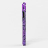 Paarse Cyberprintplaat Tech Kunst Elektronica Case-Mate iPhone Case (Achterkant/rechts)