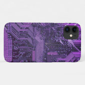 Paarse Cyberprintplaat Tech Kunst Elektronica Case-Mate iPhone Case (Achterkant (horizontaal))