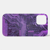 Paarse Cyberprintplaat Tech Kunst Elektronica Case-Mate iPhone Case (Achterkant (horizontaal))