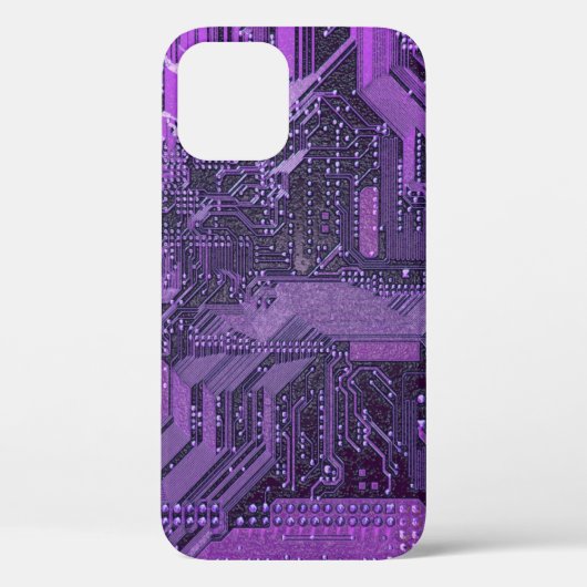 Paarse Cyberprintplaat Tech Kunst Elektronica Case-Mate iPhone Case (Achterkant)