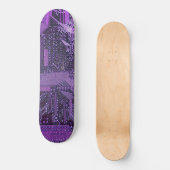 Paarse Cyberprintplaat Tech Kunst Elektronica Persoonlijk Skateboard (Voorkant)