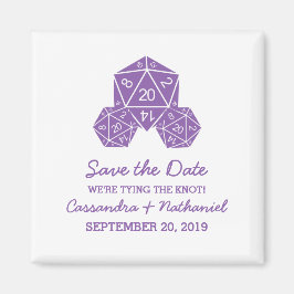 Paarse D20-apparaat Opslaan Datum magneet