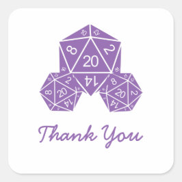 Paarse D20-desktop Dank u Stickers