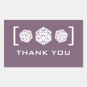 Paarse D20-desktop gamer Dank u Stickers
