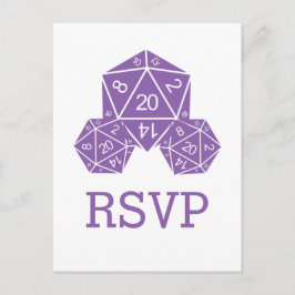 Paarse D20 Dice Response Briefkaart