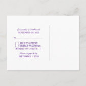 Paarse D20 Dice Response Briefkaart (Achterkant)