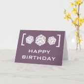 Paarse D20 dobbelt de Kaart van de Verjaardag (Gele Bloem)