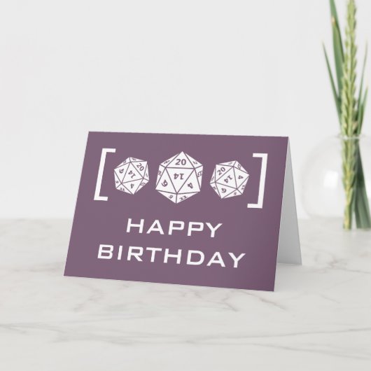 Paarse D20 dobbelt de Kaart van de Verjaardag (Voorkant)