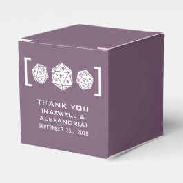 Paarse D20-ijsgamer-ventilatorboxen Bedankdoosjes
