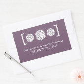 Paarse D20-ijsgamer Wedding Stickers (Envelop)