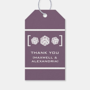 Paarse D20-ijsgok-Labels voor weddenschappen Cadeaulabel
