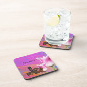 Paarse Dachshund Beverage Coasters Onderzetter (Rechterzijde)