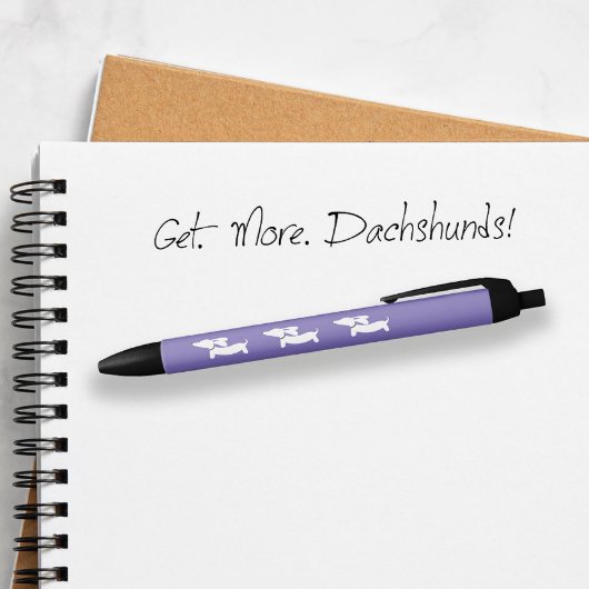 Paarse Dachshund Ink Pen Stocking Stuffer Gift