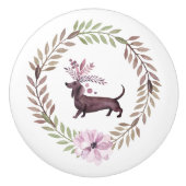 Paarse Dachshund Round Knob Keramische Knop (Voorkant)