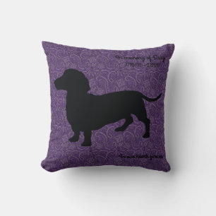 Paarse Dachshund Ter Nagedachtenis Kussen