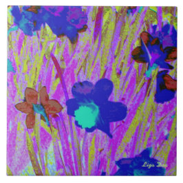 "Paarse Daffodils" Trivet/Tegel Tegeltje