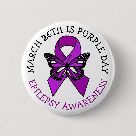 Paarse dag | 26 maart | Epilepsie Bewustmaking Ronde Button 5,7 Cm