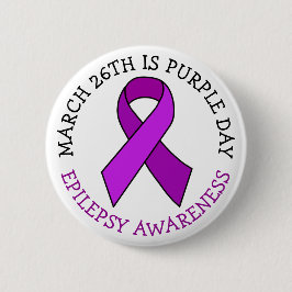 Paarse dag | 26 maart | Epilepsie Bewustmaking Ronde Button 5,7 Cm