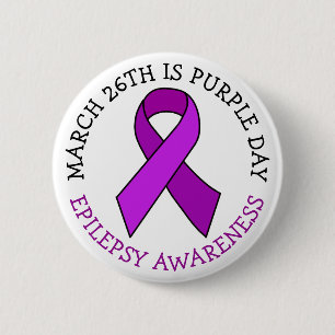 Paarse dag   26 maart   Epilepsie Bewustmaking Ronde Button 5,7 Cm