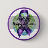 Paarse Dag Epilepsie Bewustzijn 26 maart Ronde Button 5,7 Cm (Voorkant)