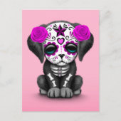 Paarse dag van de dode dop Roze Briefkaart (Voorkant)