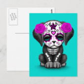 Paarse dag van de dode hond blauw briefkaart (Voorkant / Achterkant)