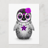 Paarse dag van de dode suikerschedel Penguin White Briefkaart (Voorkant)