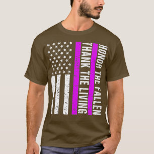 Paarse Dag van de Militaire Veteraan Amerikaans Pa T-shirt