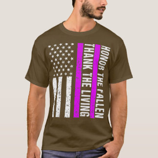 Paarse Dag van de Militaire Veteraan Amerikaans Pa T-shirt