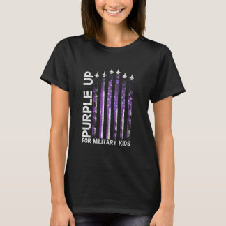 Paarse Dag voor Militaire Kinderen USA Vlag Milita T-shirt